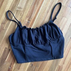 Garage Charcoal Ruched Top